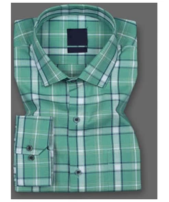 Surfie Green With Black Checkered Premium Giza Cotton Shirt