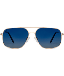Golden Blue Full Rim Aviator Polycarbonate Sunglasses