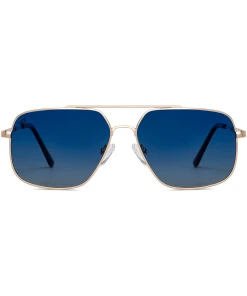 Golden Blue Full Rim Aviator Polycarbonate Sunglasses