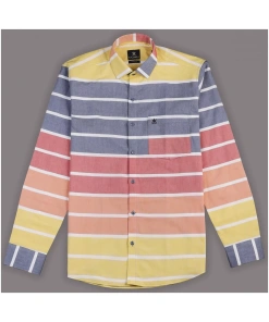 Multicolor Horizontal Striped Casual Soft Cotton Shirt