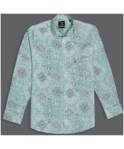 Seafoam  Floral Printed Cotton Shirt
