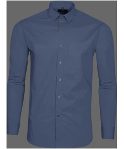 Slate Gray Solid Dobby Cotton Shirt