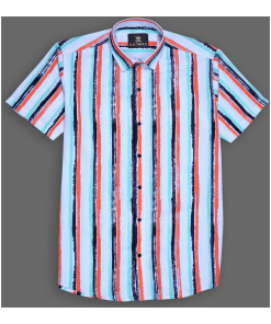 Multi Color Stripe Digital Printed Shirt