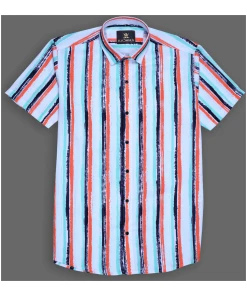 Multi Color Stripe Digital Printed Shirt