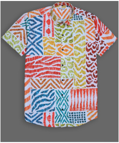 Colorful Abstract Printed Party Wear Shirt For Men