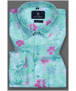 Pastel  Floral Printed  Cotton Shirt
