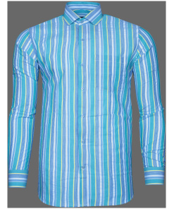 Navy Blue Floral Printed Jacquard Shirt