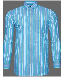 Navy Blue Floral Printed Jacquard Shirt