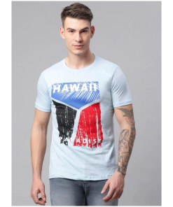 Men's Half Sleeve Round Neck Cotton T Shirt (Blue)