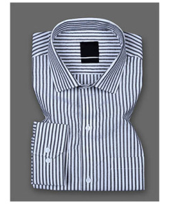 Off White With Zeus Black Striped Premium Giza Cotton Shirt