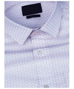 Bright White With Taffy Pink Premium Cotton Shirt