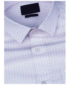 Bright White With Taffy Pink Premium Cotton Shirt