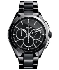 Men's Swiss Luxury Ceramic| CENTRIX| Sapphire Analogue Men's Watch (Black and Silver)