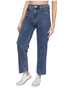 Jesanda Women Flared High Rise Blue Jeans