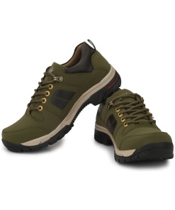 Men Dark Green,Black Color Leatherette Material Casual Boots