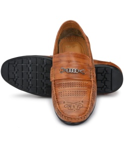 Men Tan Brown Color Leatherette Material Casual Loafers