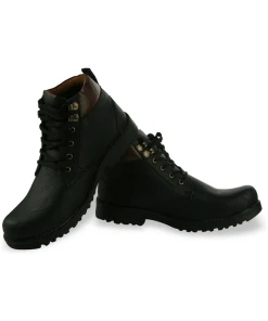 Men Black Color Synthetic Material Casual Boots