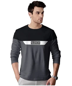 Cotton Blend Full Sleeve T-Shirt For Men's