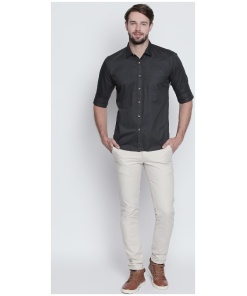 Men's Cotton Slim Fit Casual Shirt (Material: Cotton, Color:Grey)