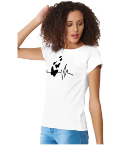 Women's Cotton Western Wear T Shirt (White)
