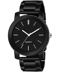 Stainless Steel Watch Series Analogue Men's Watch (Black Dial & Long Colored Strap)