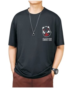 Black Cotton Printed Oversized Tshirt