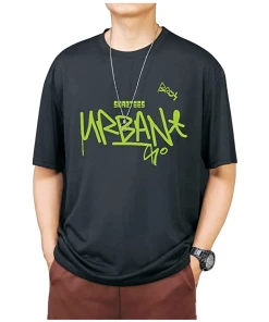 Black Cotton Printed Tshirt For Men