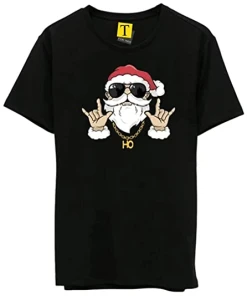 Men's Cotton Printed Black Tshirt