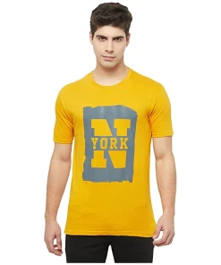 Mens Cotton Regular Fit Tshirt (Yellow)