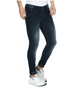 Men's Skinny Fit Denim Mid Rise Jeans (Dark Blue)