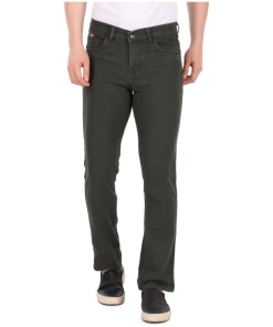 Men's Straight Fit Denim High Rise Bootcut Stretchable Jeans (Green)