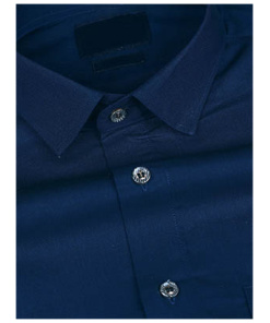 Solid Navy Blue Dobby Premium Cotton Shirt