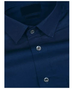 Solid Navy Blue Dobby Premium Cotton Shirt