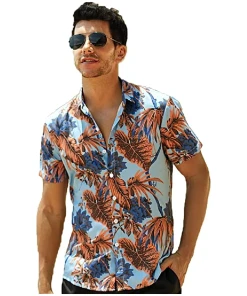 Men's Printed Polyester Casual Shirt