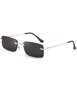 Sunglasses Men Women Retro Stylish Rimless Sun Glasses Shades Spring Hinge