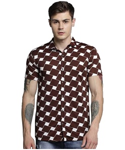 Cuts Printed Lygra Casual Shirt For Men