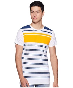 Regular Fit Striped Men's Cotton Tshirt