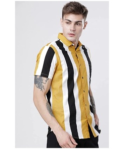Lycra Stylish Men's Regular Fit Casual Half Sleeves Shirt