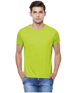 Comfortable Polyester Fabric Half Sleeve Round Neck T-Shirt For Men's
