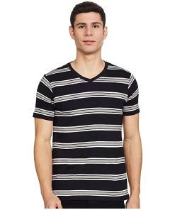 Ribbed Neck Regular Fit T-Shirt For Men's
