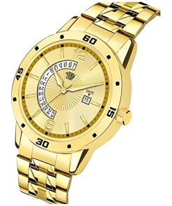 Stuff Analogue Gold Dial Date Display Watch For Men