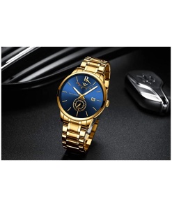 Analogue Stainless Steel Strap Top Brand Business Quartz Mens Watch