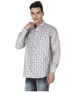 Men's Checkered Button Down Slim Fit Cotton Casual Shirt
