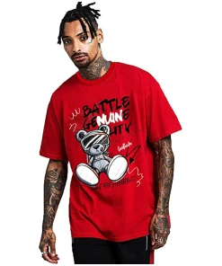 Oversized Cottonblend Half Sleeve Men's T-Shirt