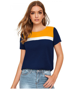 Women's Polyester, Knitting Western Wear T-Shirt (Yellow)