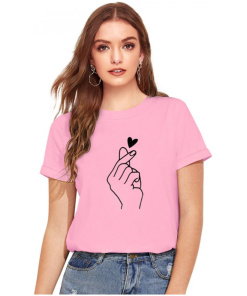 Women's Cotton Western Wear T Shirt (Pink)