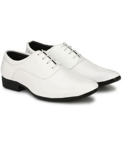 Dropship Men's White Color Patent Leather Material Casual Formal Shoes