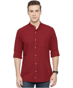 Men's Cotton Casual Shirt (Material: Cotton, Color:Maroon)