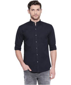 Men's Cotton Casual Shirt (Material: Cotton, Color:Navy Blue)