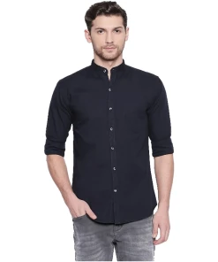 Men's Cotton Casual Shirt (Material: Cotton, Color:Navy Blue)